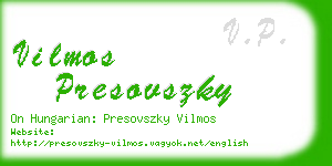 vilmos presovszky business card